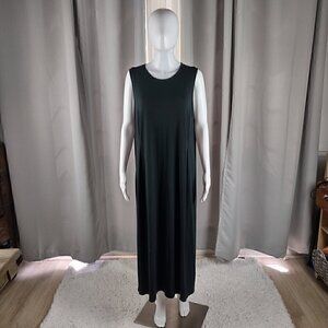 J.Jill Wearever Collection Black Sleeveless Rayon Blend Maxi Dress Size LP
